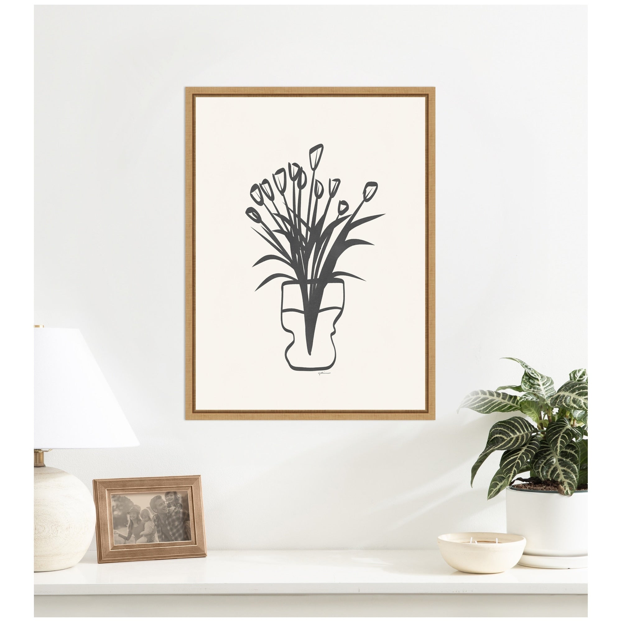 Kate And Laurel Tulips By Gabrielly Guedes Framed Canvas Wall Art Print