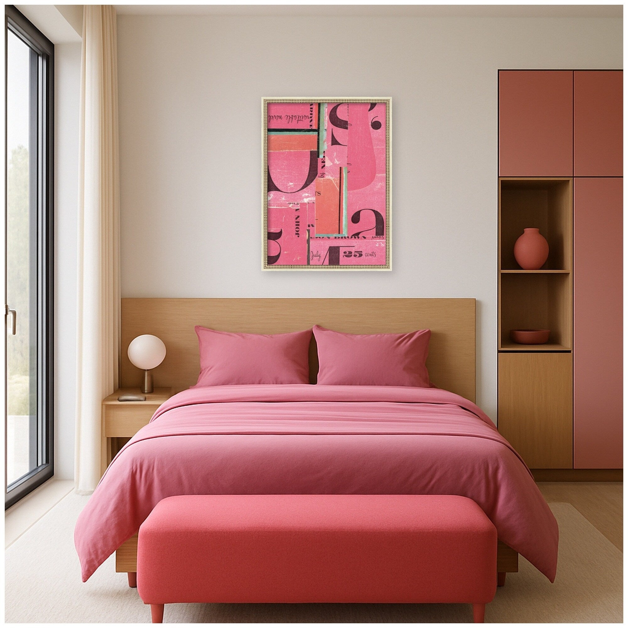 Kate And Laurel Typography Pink Fc By Felicia Dadak Framed Mounted Canvas Wall Art Print