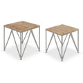 Kate And Laurel Uzma Natural Wood And Metal 2 Piece Nesting End Table Set