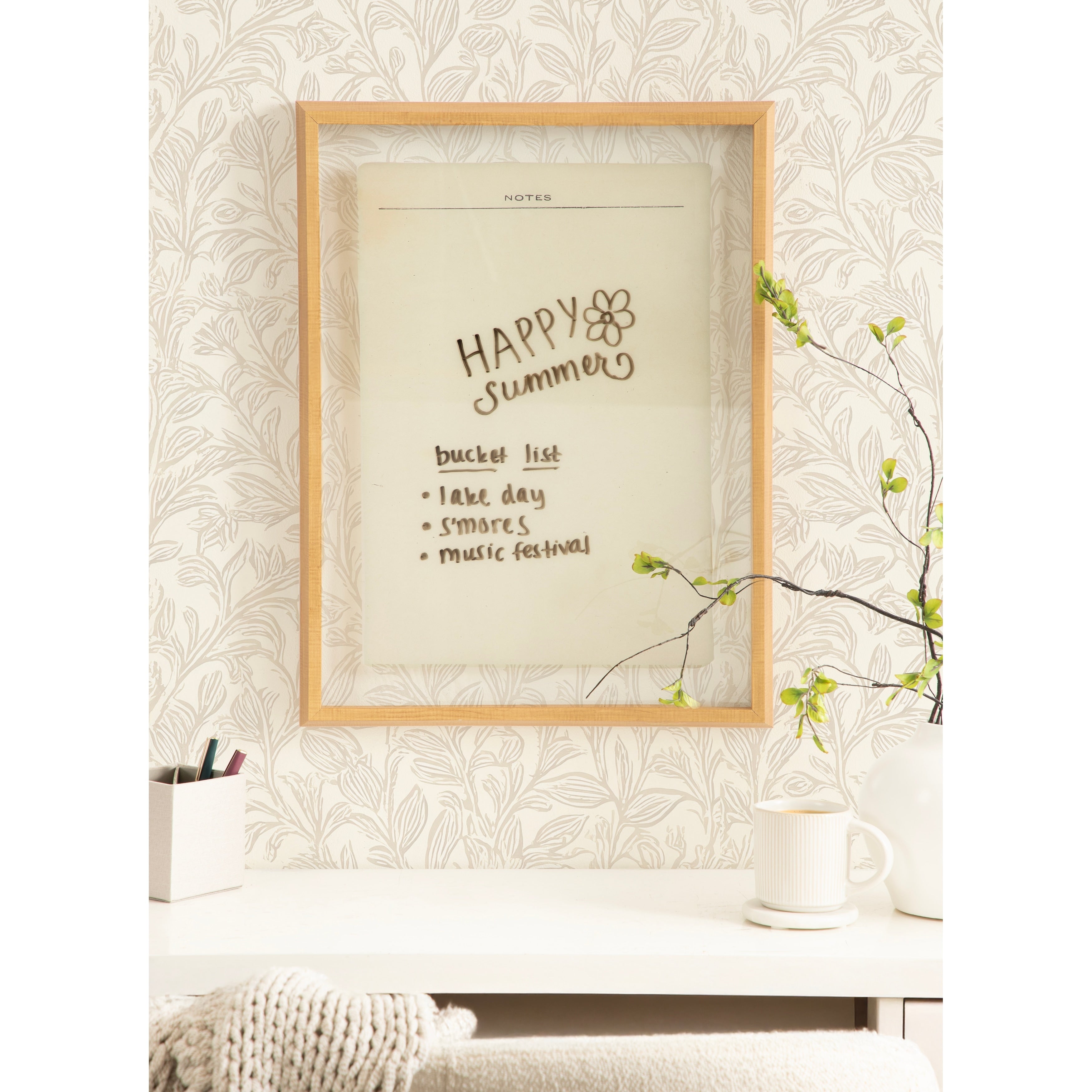 Kate And Laurel Vintage Notes Dry Erase By The Creative Bunch Studio Framed Glass Dry Erase Wall Art White Board