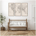 Kate And Laurel Vintage World Map 3 Piece Framed Canvas Wall Art By The Creative Bunch Studio