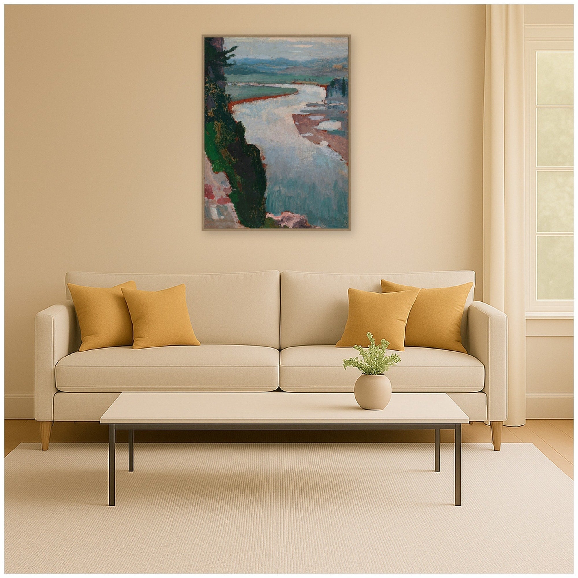 Kate And Laurel Vistula River Tyniec Jan Stanislawski By Nostalgia Prints Framed Canvas Wall Art Print