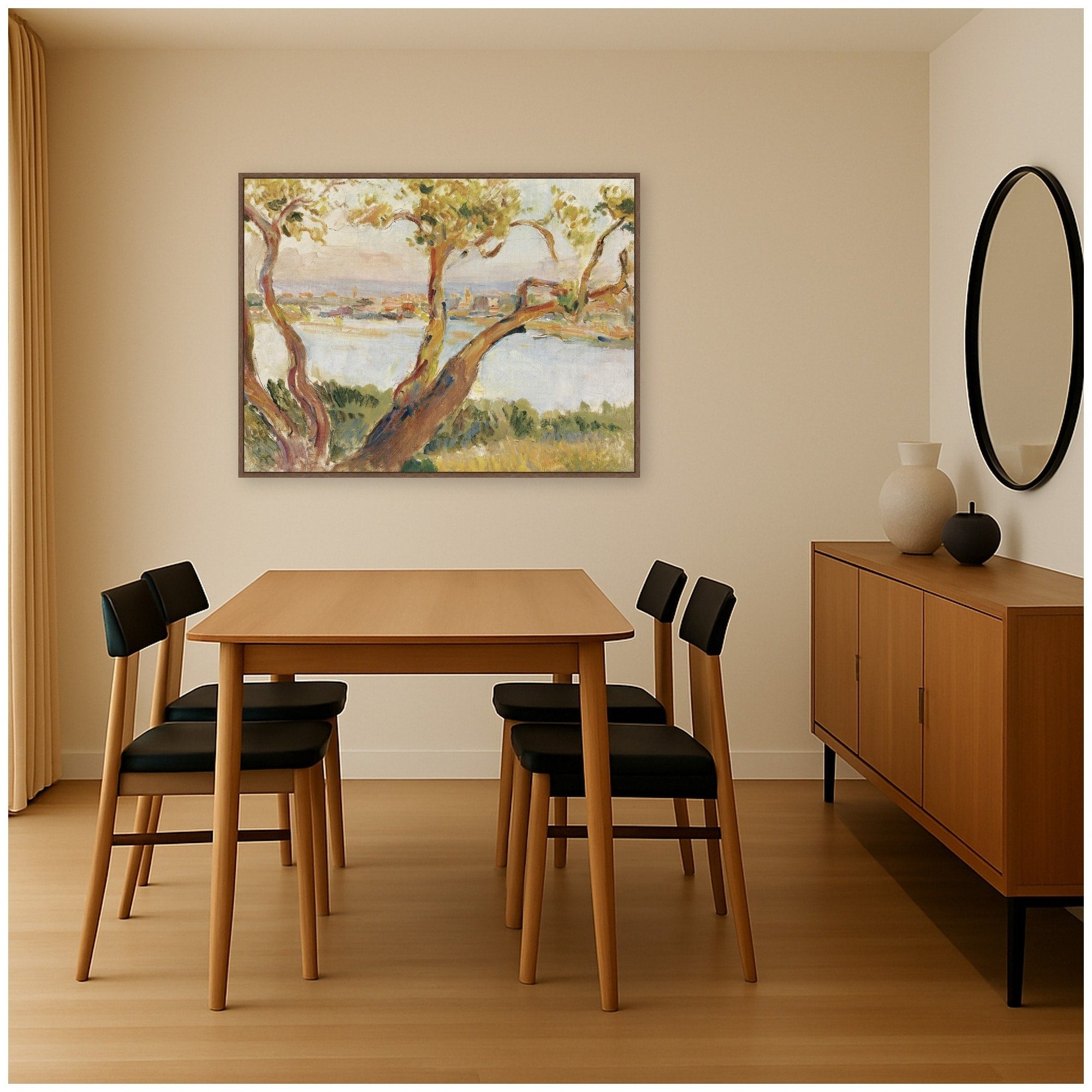Kate And Laurel Vue D Antibes By Henri Lebasque By Nostalgia Prints Framed Canvas Wall Art Print