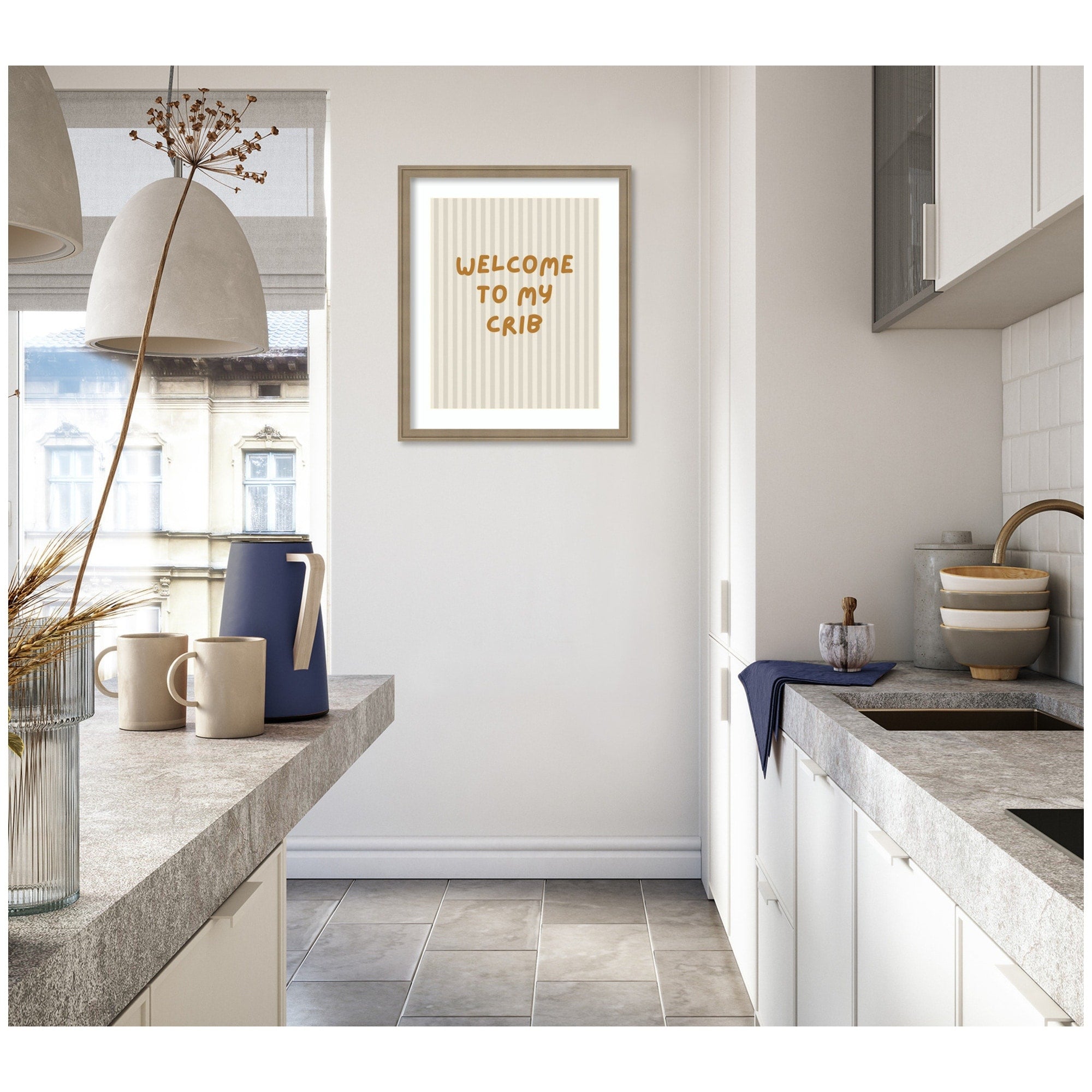 Kate And Laurel Welcome To My Crib By Laura Moss Framed Wall Art Print