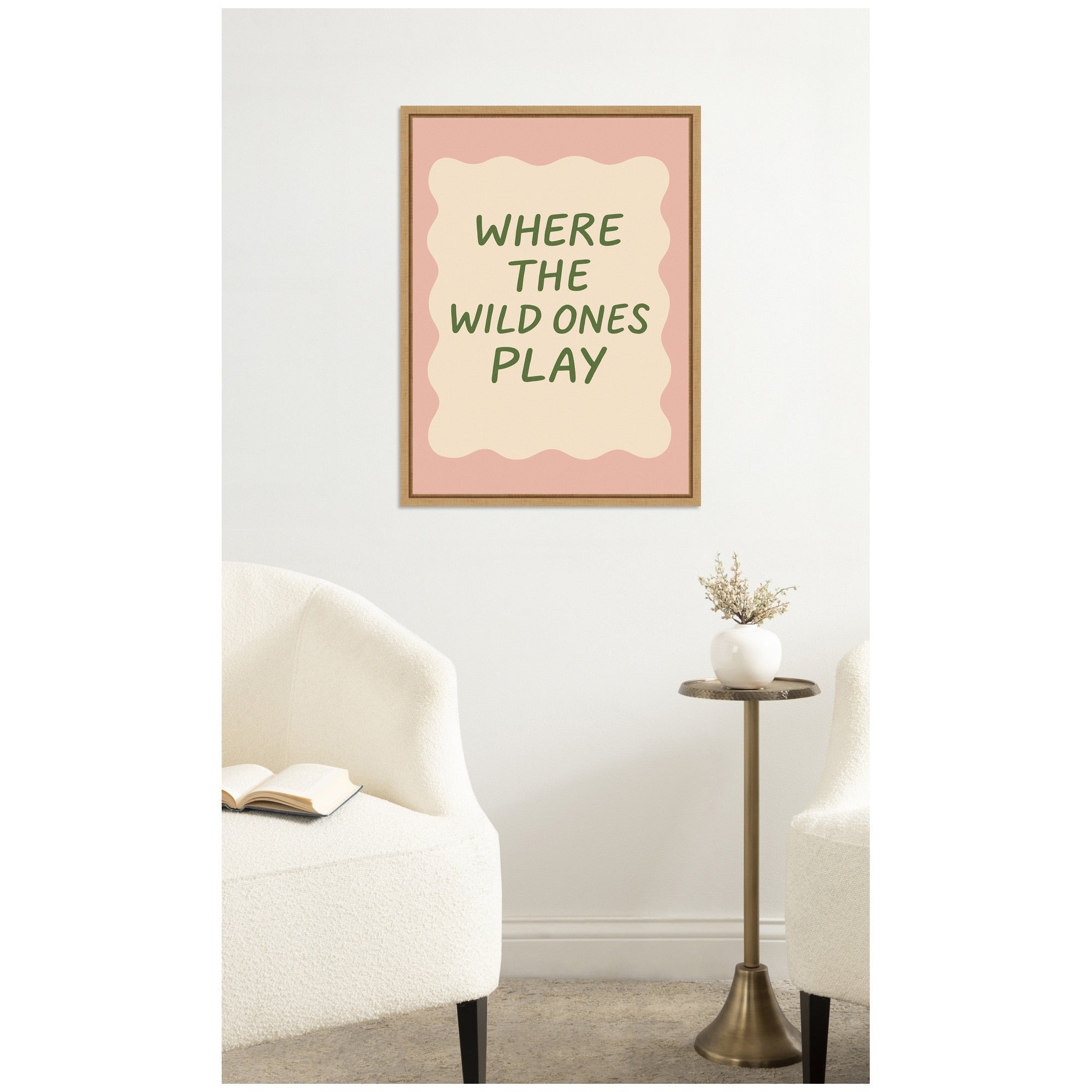 Kate And Laurel Where The Wild Ones Play Squiggly By Laura Moss Framed Canvas Wall Art Print