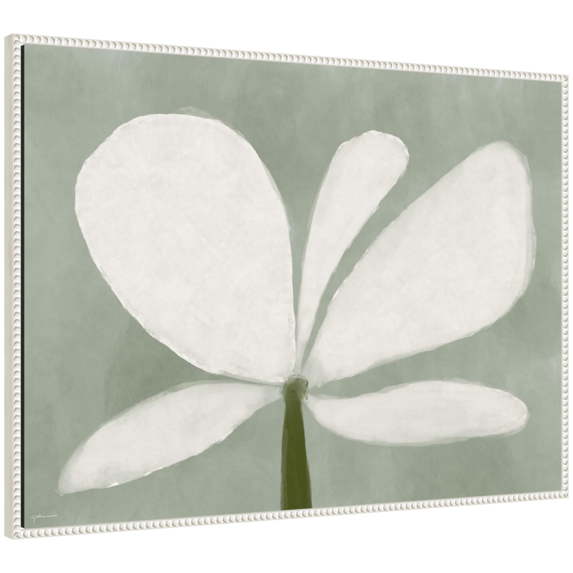 Kate And Laurel White Floral No. 2 By Gabrielly Guedes Framed Canvas Wall Art Print