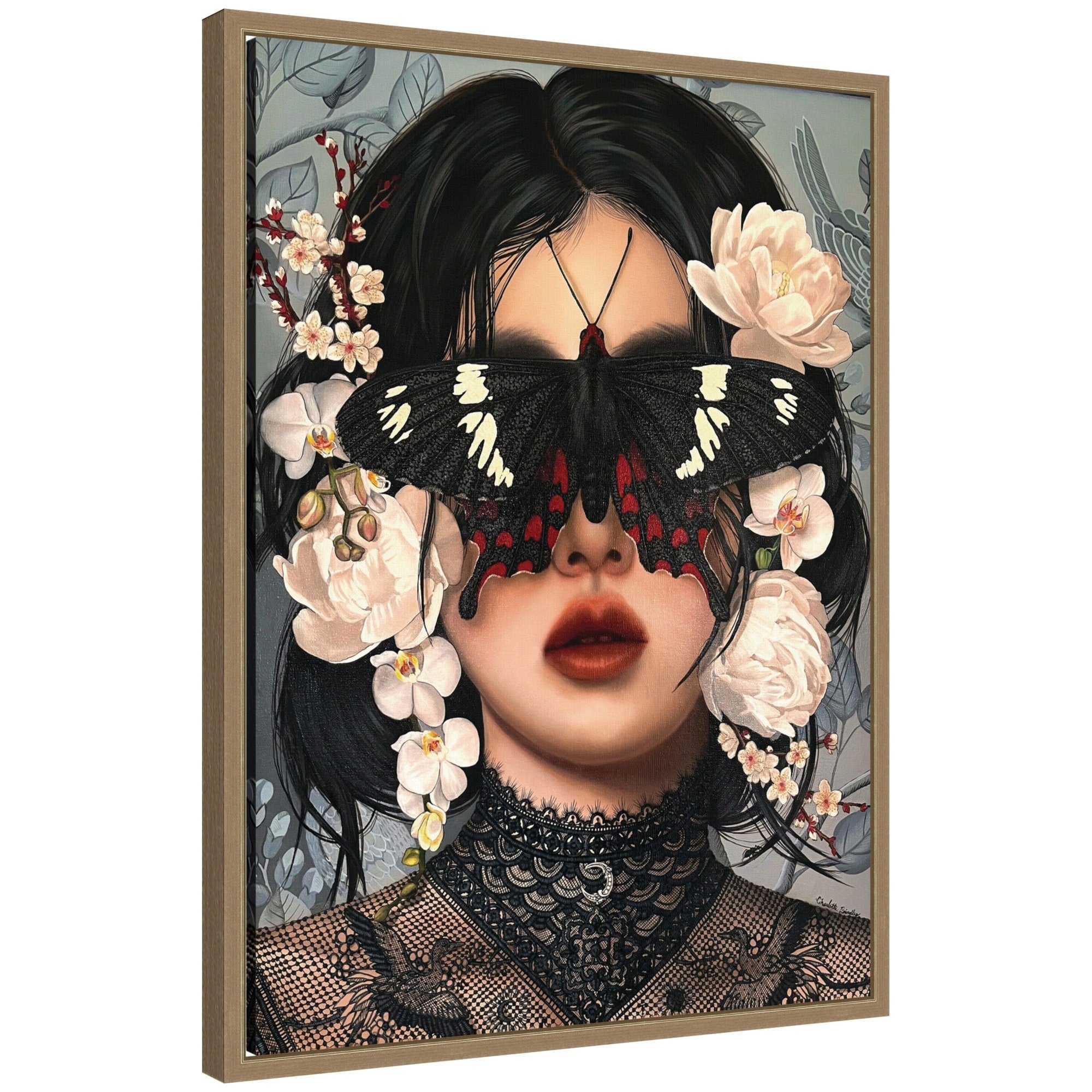 Kate And Laurel Whither Is Fled The Visionary Gleam Where Is It Now By Charlotte Brindley Framed Canvas Wall Art Print