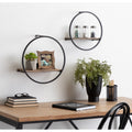 Kate And Laurel Wicks Round Floating Wall Shelf