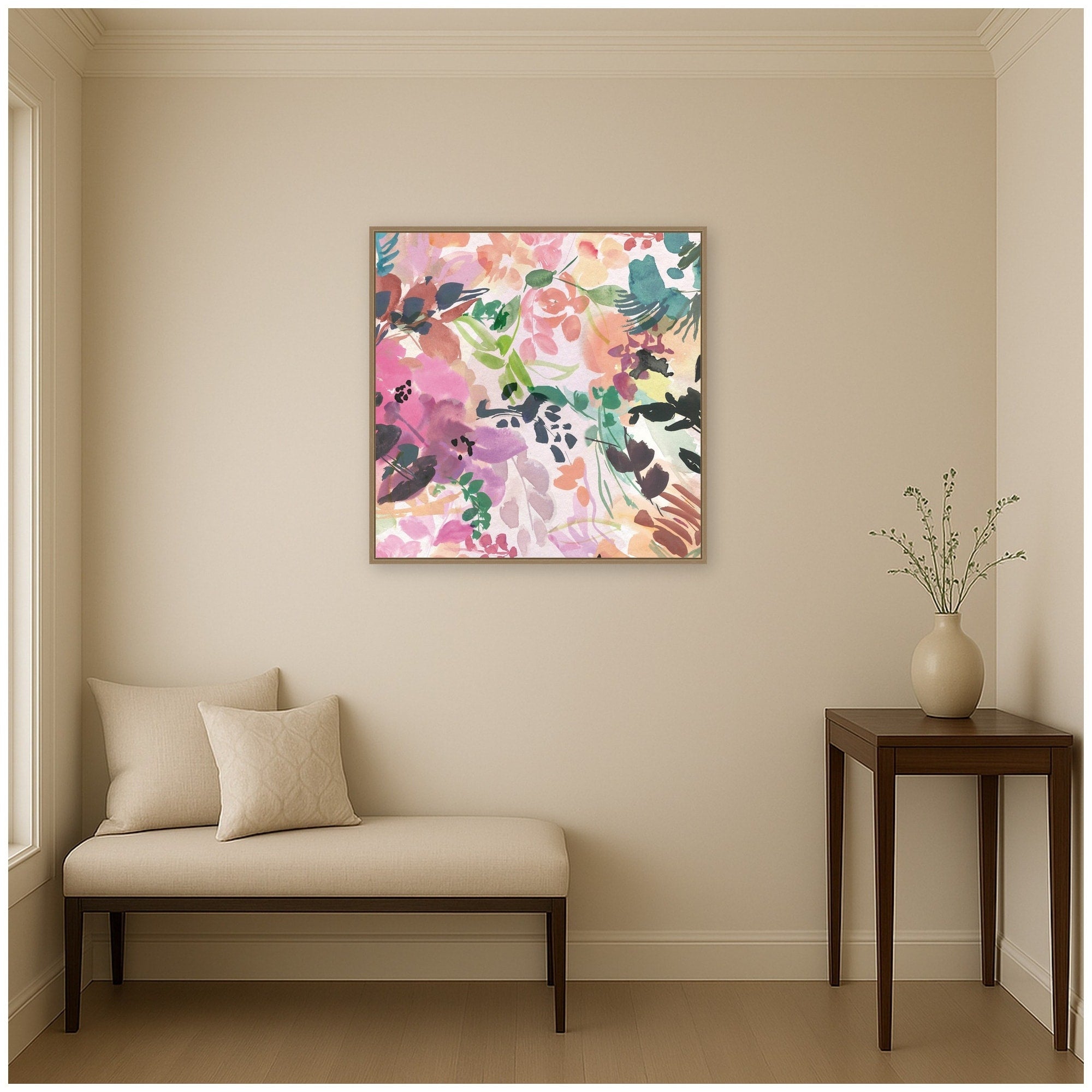 Kate And Laurel Wilde By Reed Rosebud Framed Canvas Wall Art Print