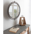 Kate And Laurel Baron Rustic Pivot Mirror 21 Diameter Raw Iron 21 Diameter