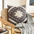 Katherine Black Cream Boho Shag Poly Fill Throw Pillow 22 X 22