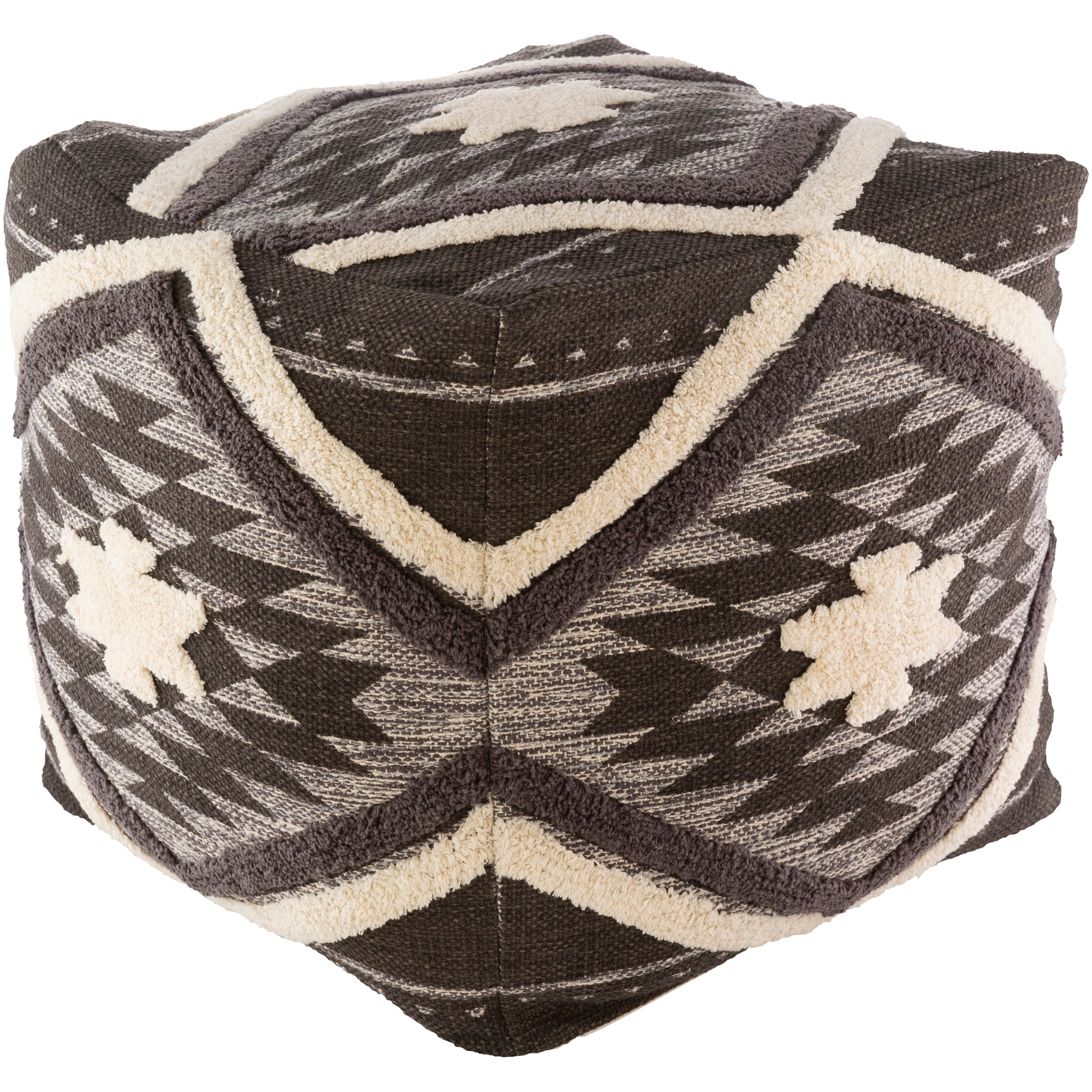 Katherine Boho Shag 18 Inch Cube Pouf