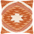 Katherine Orange Cream Boho Shag Throw Pillow