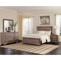 Kauffman Transitional Washed Taupe 4 Piece Bedroom Set