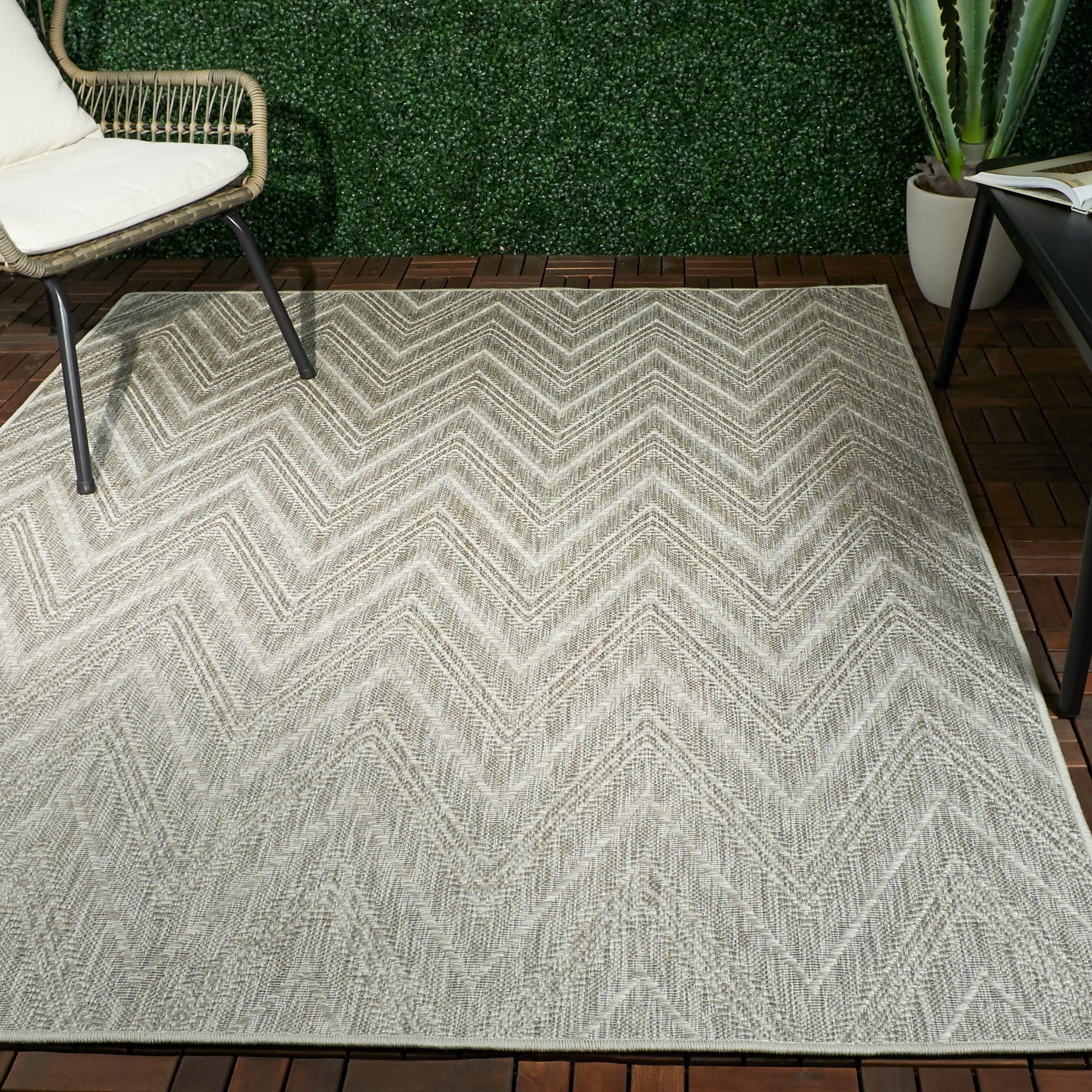 Kava Chevron Flatweave Area Rug