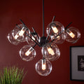 Kayan Matte Black Bold 10 Glass Globe Pendant Light By Inspire Q Bold