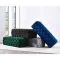 Kaylee Jumbo Black Velvet Deep Tufted Ottoman