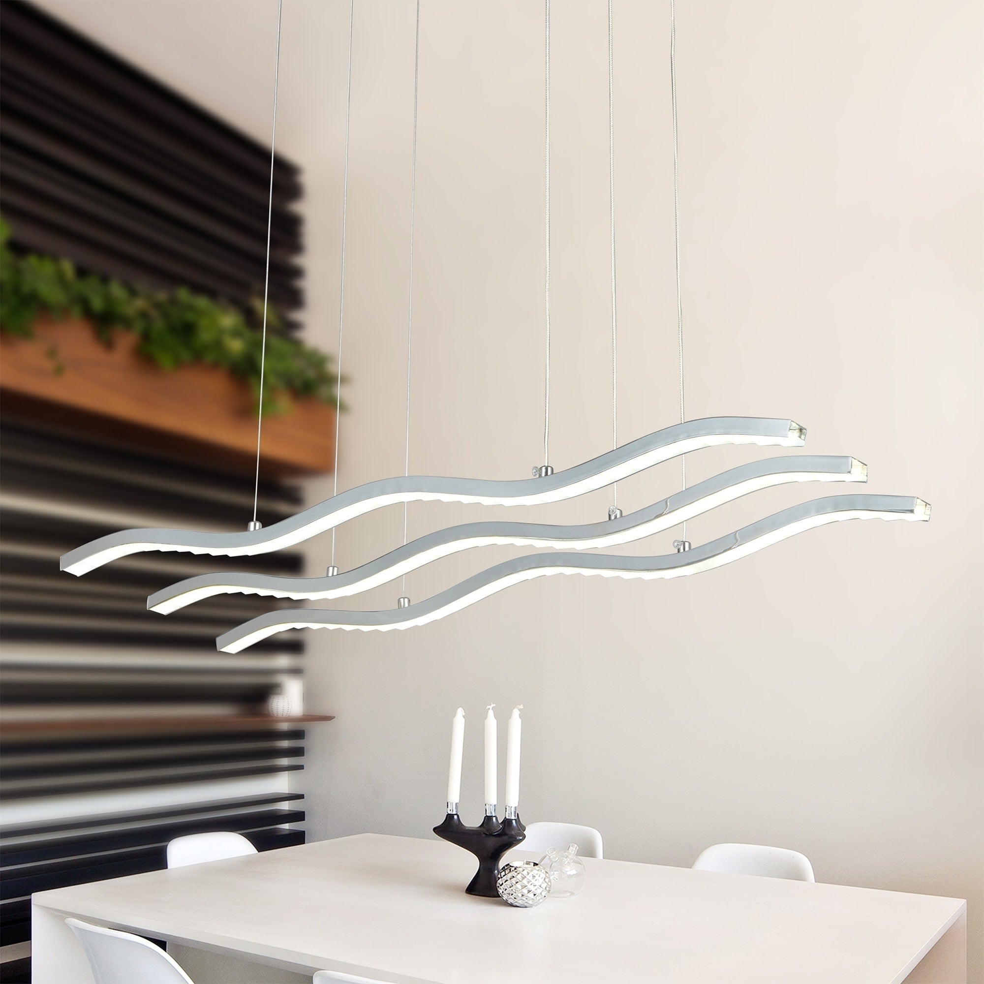 Kedavra Grey 3 Light Led Pendant With Clear Shade Adjustable Height