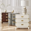 Kedric 3 Drawer Goldtone Accent Nightstand By Inspire Q Bold