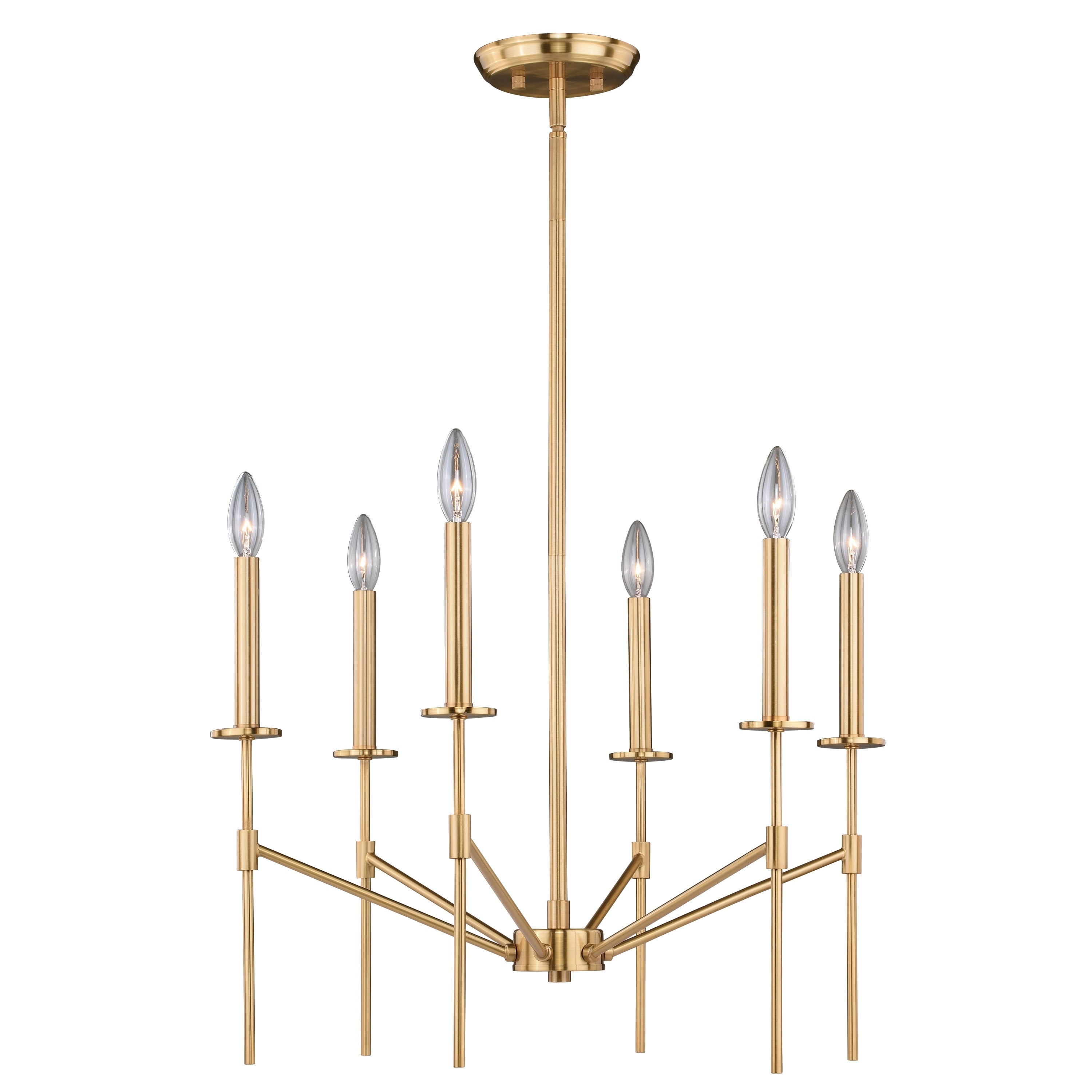Vaxcel Kedzie 6L Chandelier Natural Brass