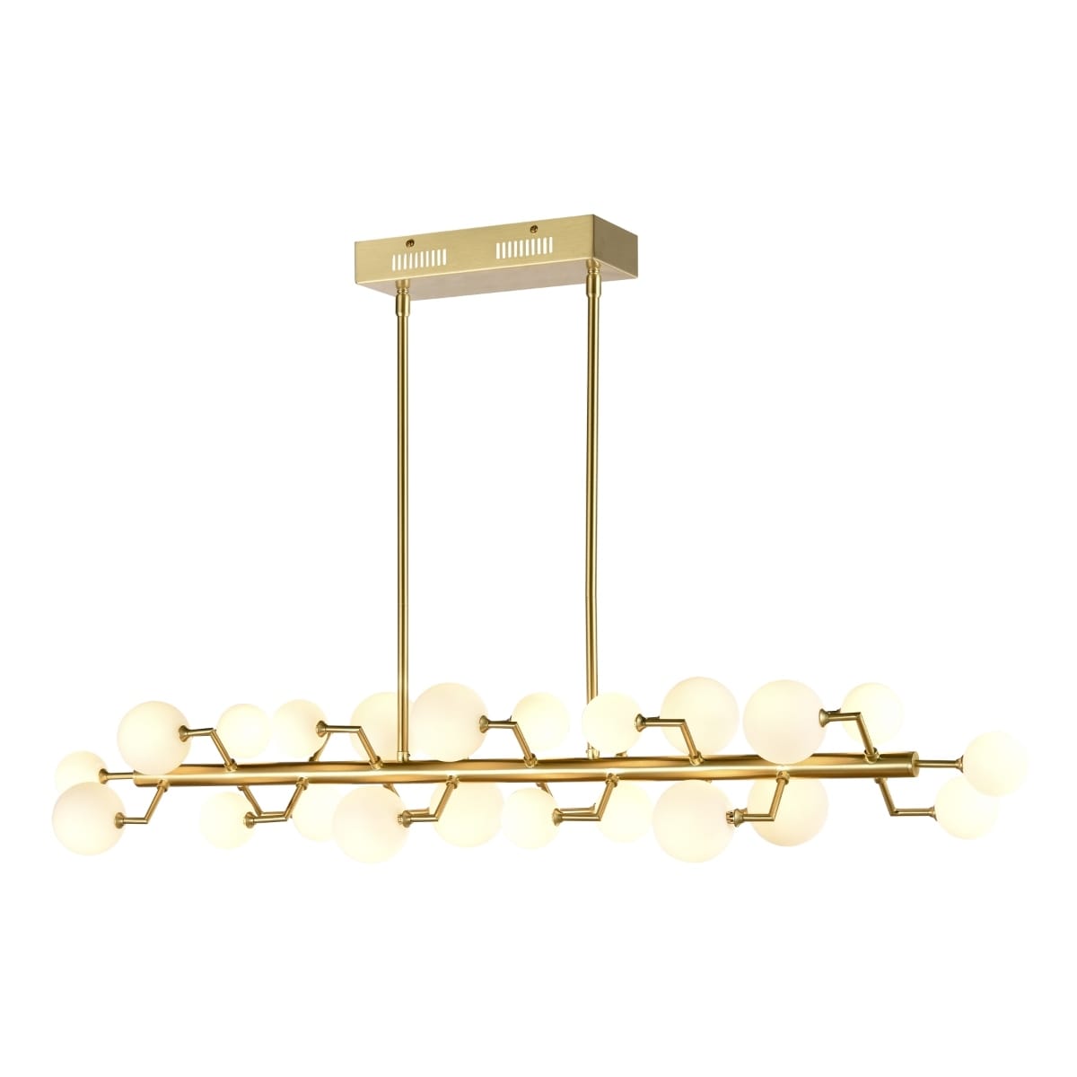Keir 43.31 Inch Wide 22 Light Linear Chandelier In Brass 43.31In W X 7In D X 8In H