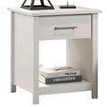 Kele Nightstand 1 Drawer With Silver Handle 1 Lower Open Shelf White