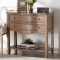 Kelila Console Table With Curved Front 2 Drawer Entryway Table With Open Shelf And Sculpted Apron For Living Room Or Hallway