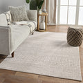 Kelis Hand Knotted Geometric Ivory Dark Gray Area Rug 8 X 10 710 X910
