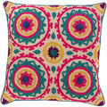 Kels Embroidered Mandala 20 Inch Poly Or Feather Down Throw Pillow
