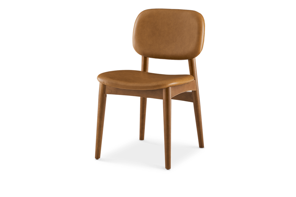 Kelsey Leather Chair, Walnut Stain