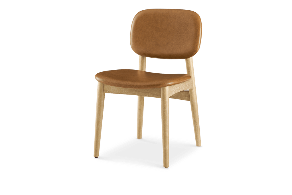 Kelsey Leather Chair, White Wash