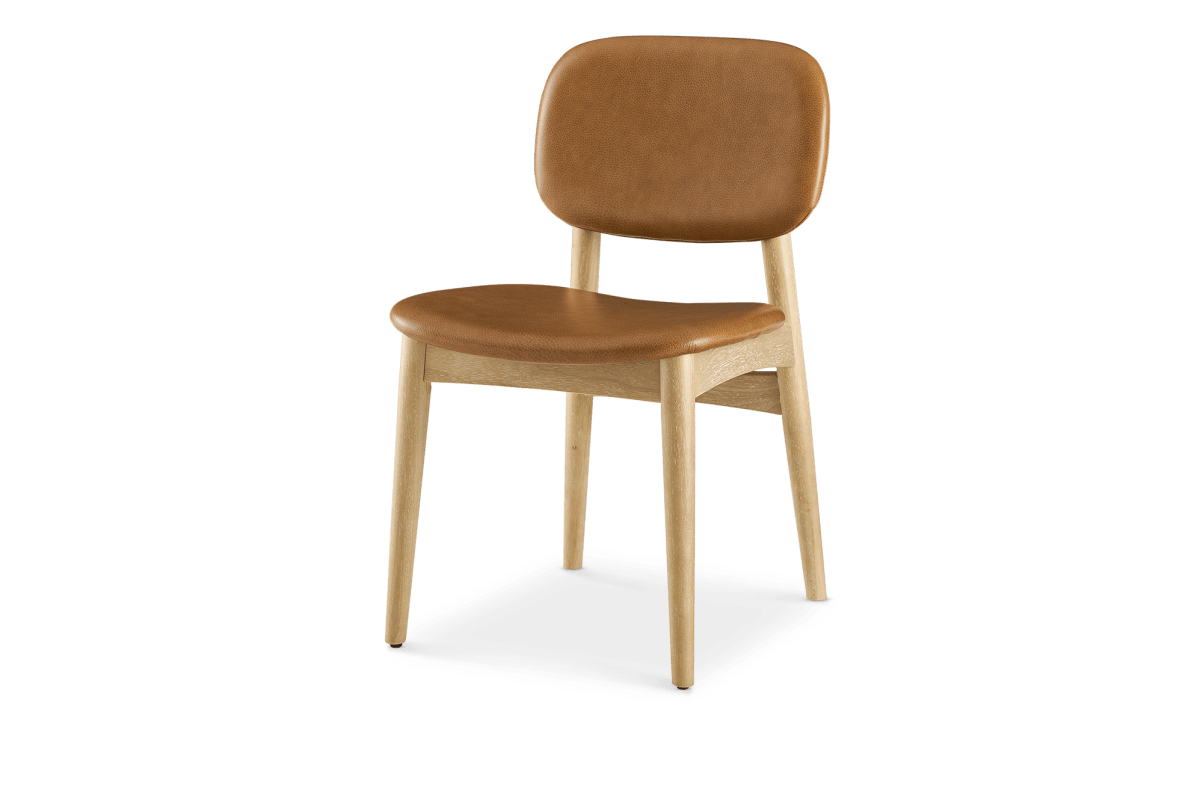 Kelsey Leather Chair, White Wash