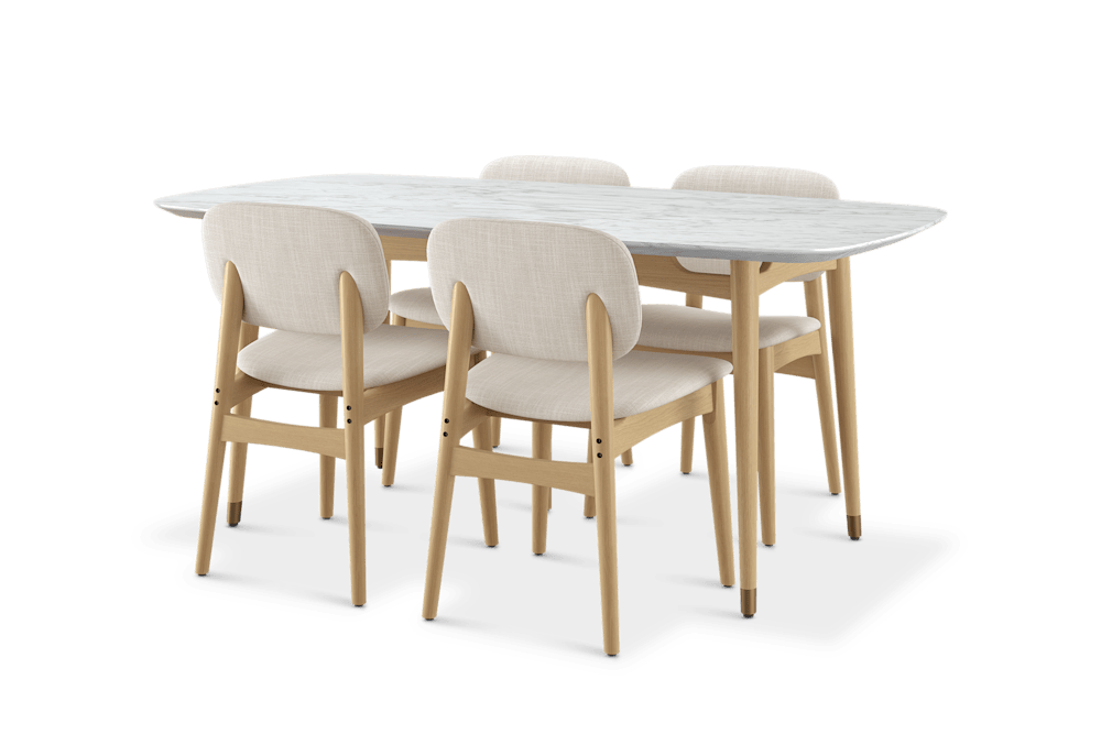 Kelsey Marble Dining Table with 4 Chairs