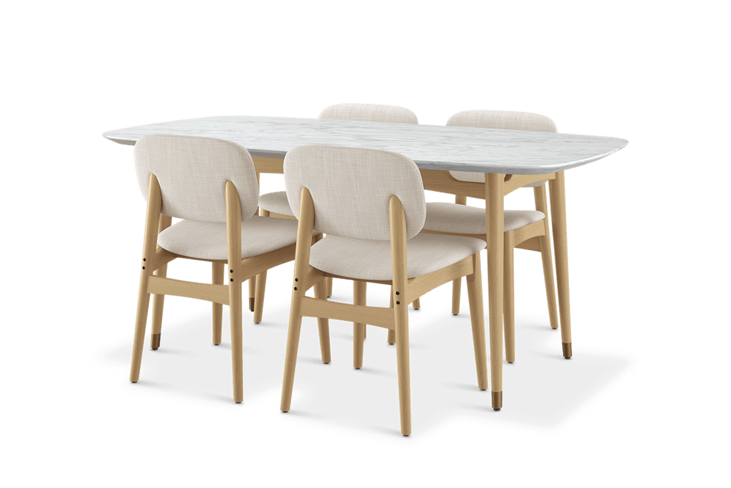 Kelsey Marble Dining Table with 4 Chairs