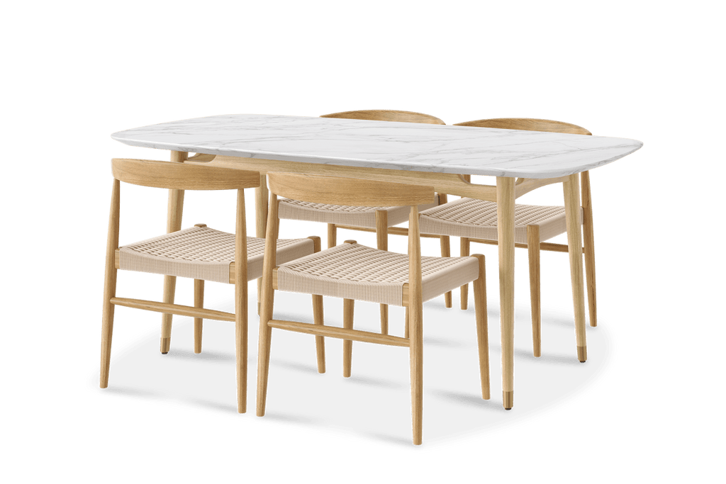 Kelsey Marble Dining Table with Austen Chair Set