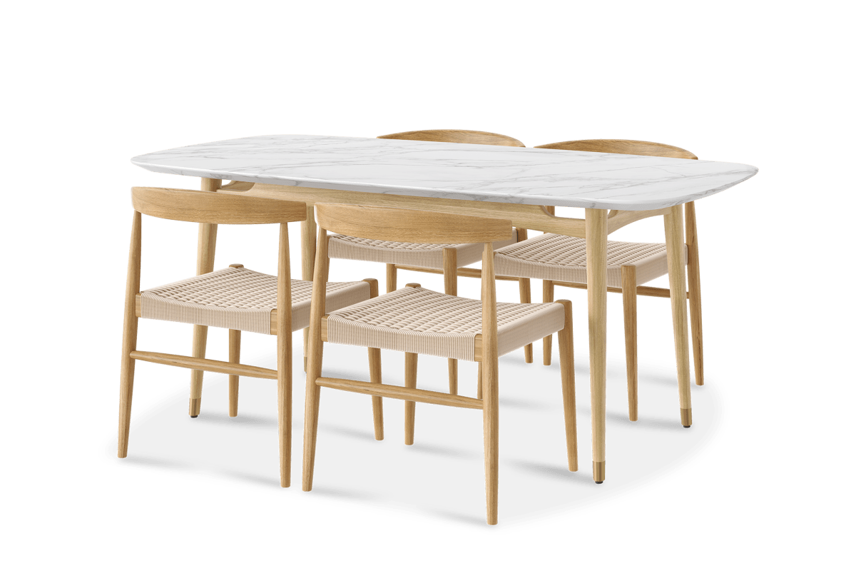 Kelsey Marble Dining Table with Austen Chair Set