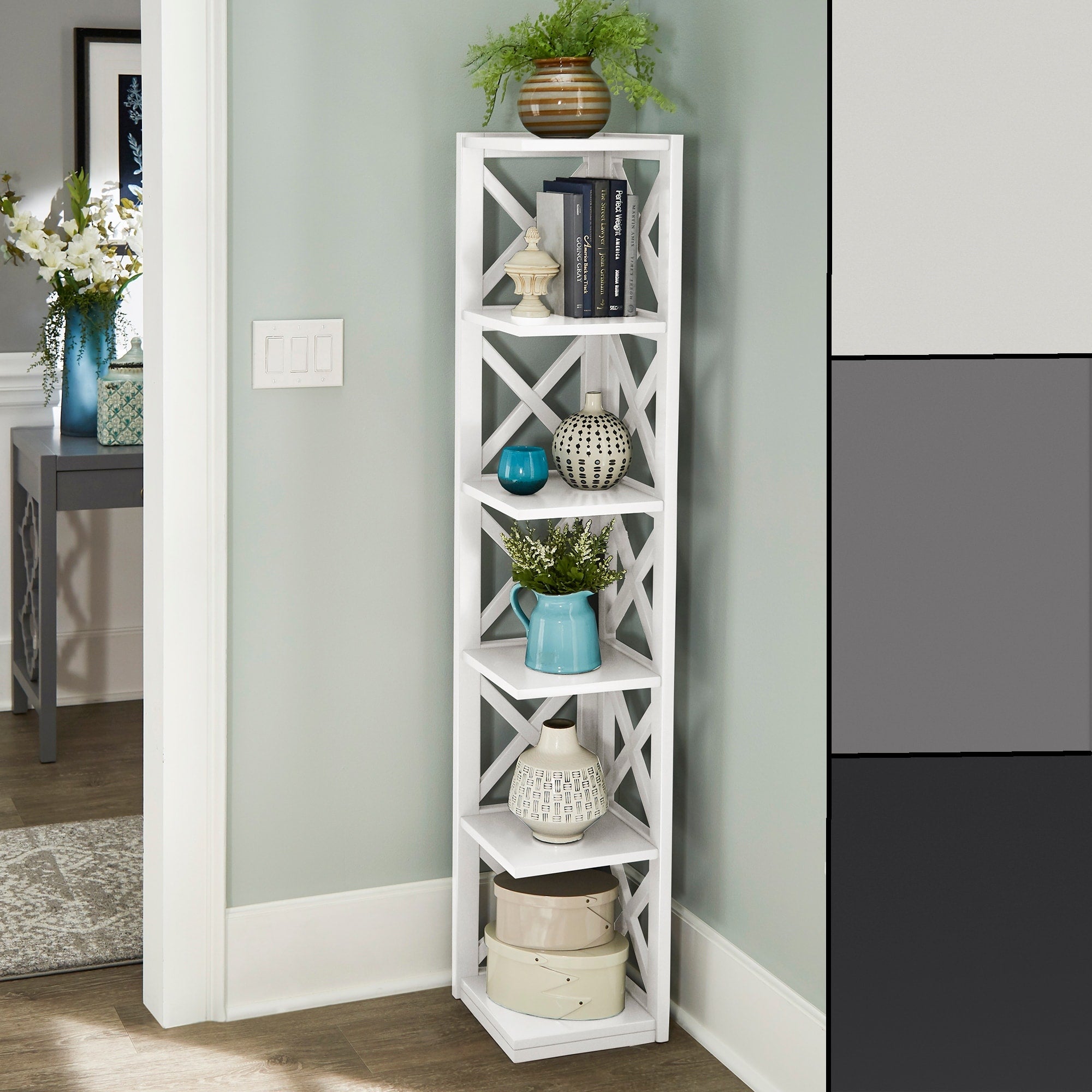 Kelsey X Frame 5 Shelf Bookcase By Inspire Q Classic