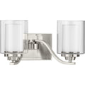Kene Collection Brushed Nickel Two Light Bath
