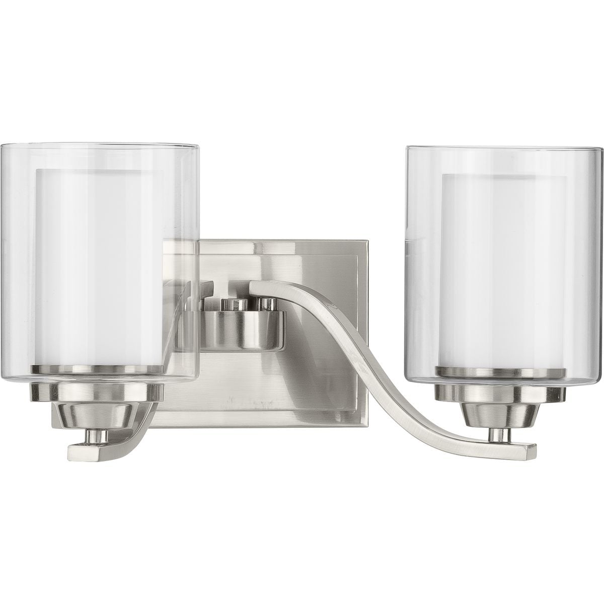 Kene Collection Brushed Nickel Two Light Bath