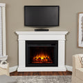 Kennedy Grand Corner Electric Fireplace In White By Real Flame