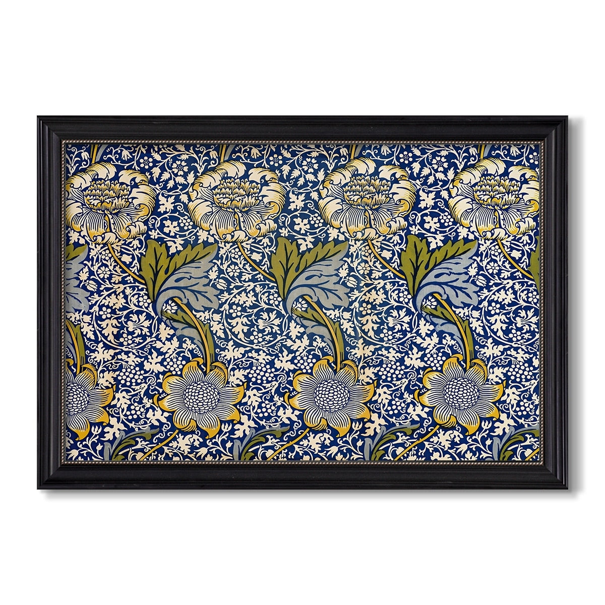 Kennet Indigogold 1883 William Morris Custom Framed Canvas