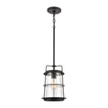 Kennington 8 Inch Wide 1 Light Mini Pendant In Black 8In W X 8In D X 12In H