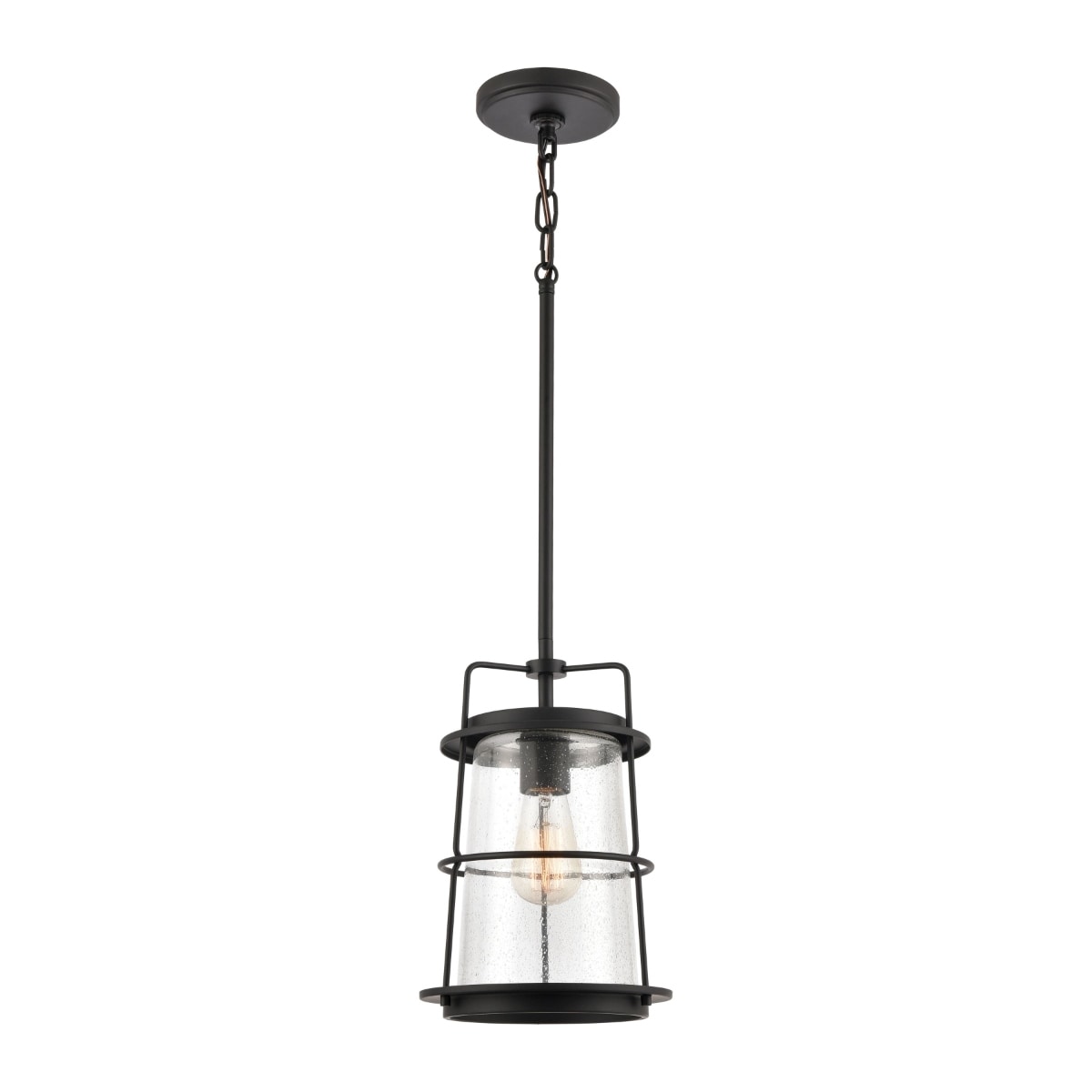 Kennington 8 Inch Wide 1 Light Mini Pendant In Black 8In W X 8In D X 12In H