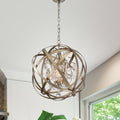 Kenny Aged Silver 1 Light Crystal Orb Cage Chandelier