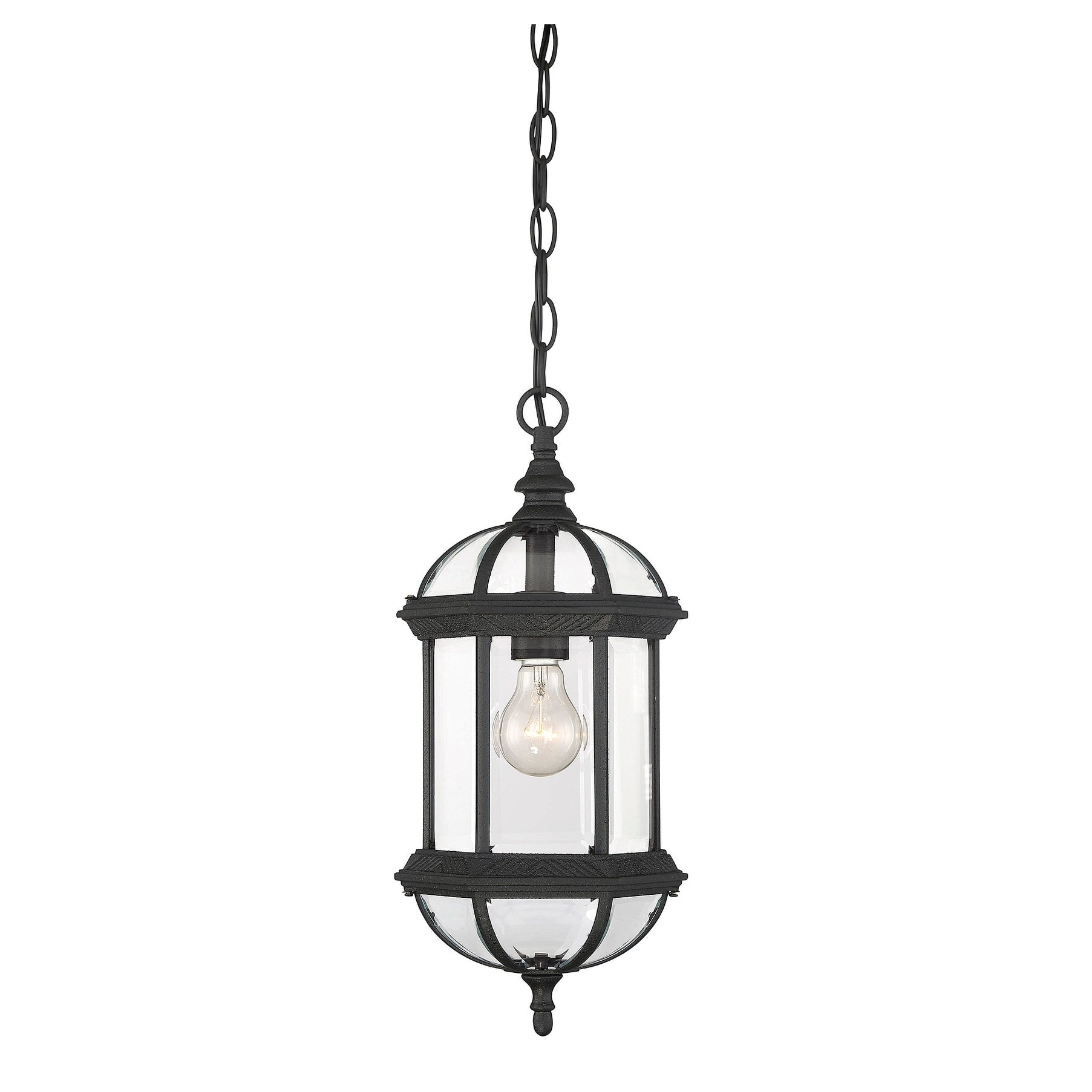 Kensington 1 Light Outdoor Hanging Lantern In Textured Black