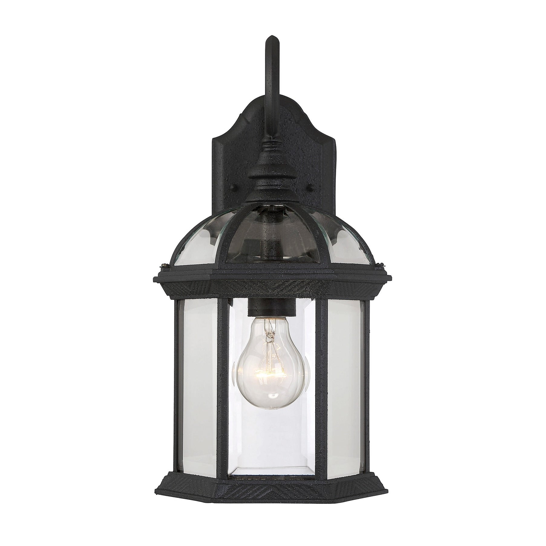Kensington 1 Light Outdoor Wall Lantern In Textured Black