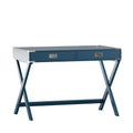 Kenton X Base Wood Accent Campaign Writing Desk Inspire Q Modern