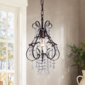 Kerime Antique Bronze Metal And Crystal 1 Light Pendant