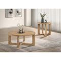 Kessler Round Sculptural Wood Occasional Table Collection Set