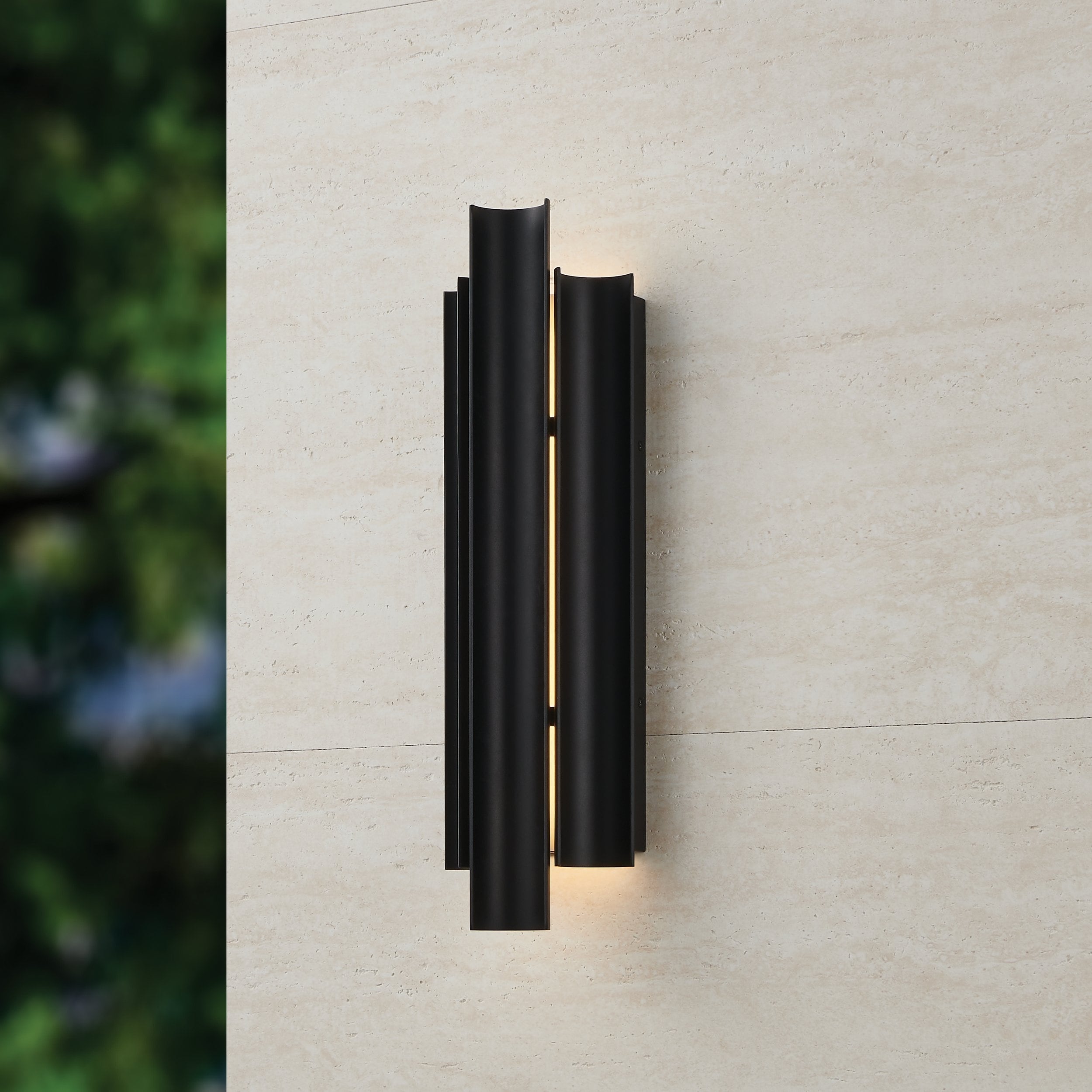 Kestrel 22 Inch 3 Light Textured Black 5Cct Led Exterior Wall Sconce